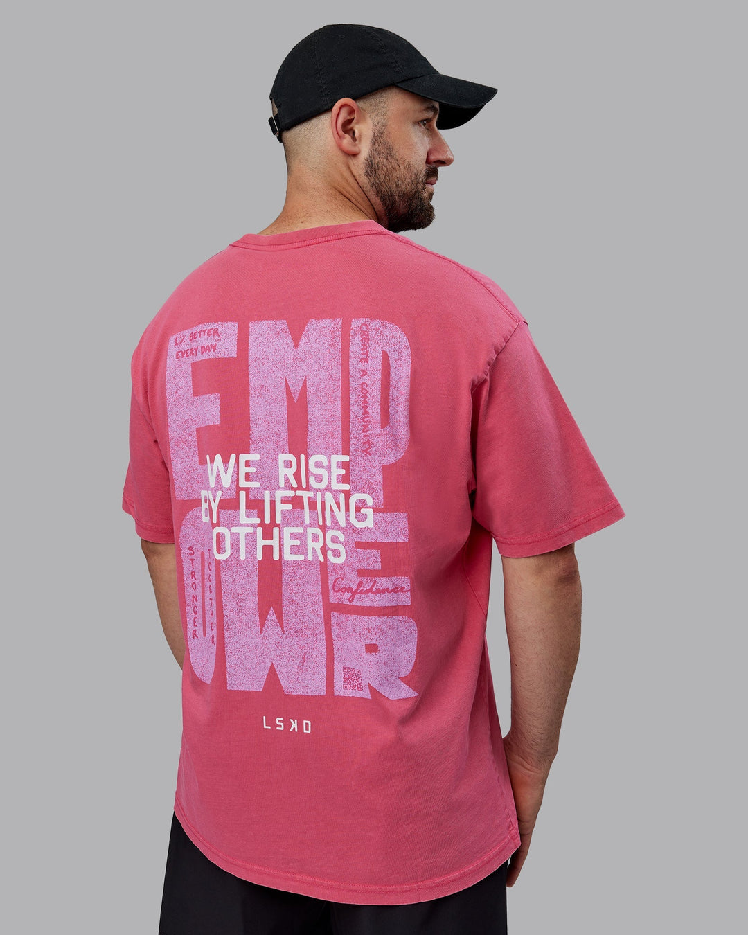 Unisex Washed Empower Tee Oversize - Berry Pink-Pastel Orchid