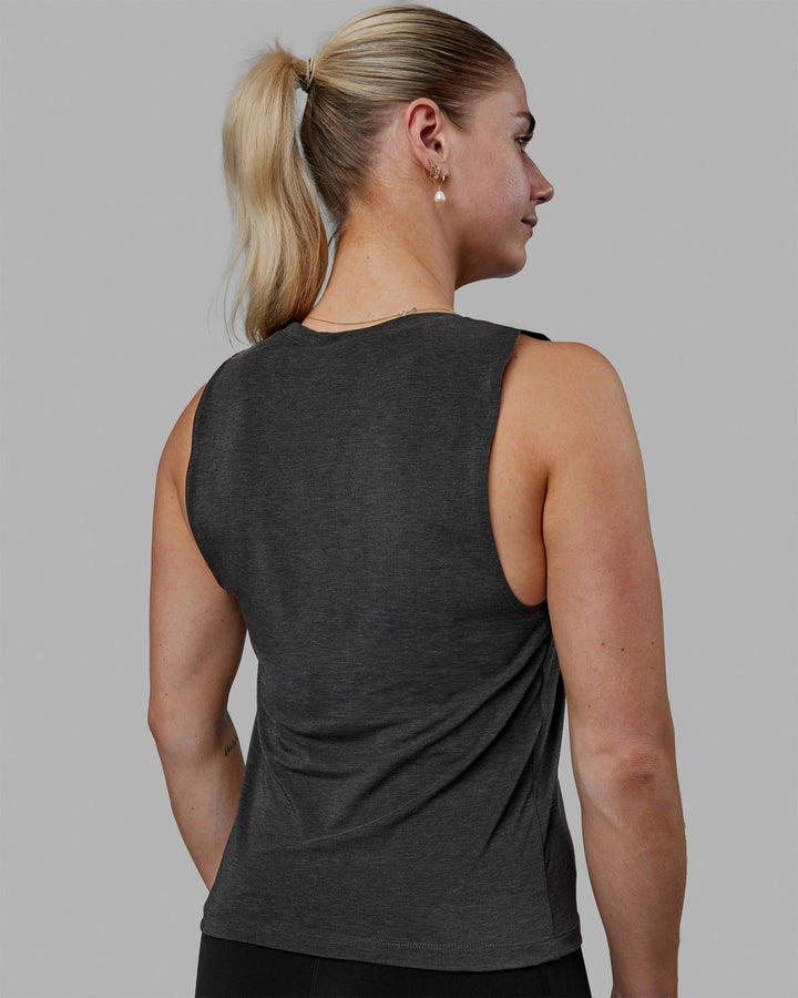 Woman wearing Vital Training Tank - Charcoal Marl
