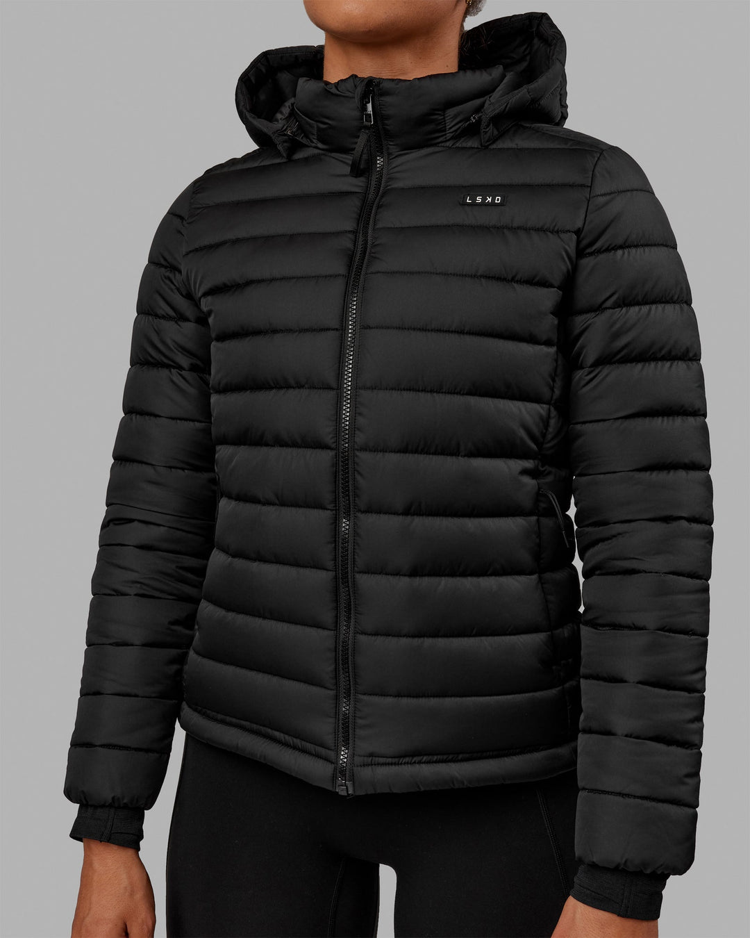 Woman wearing All Day Puffer Jacket - Black