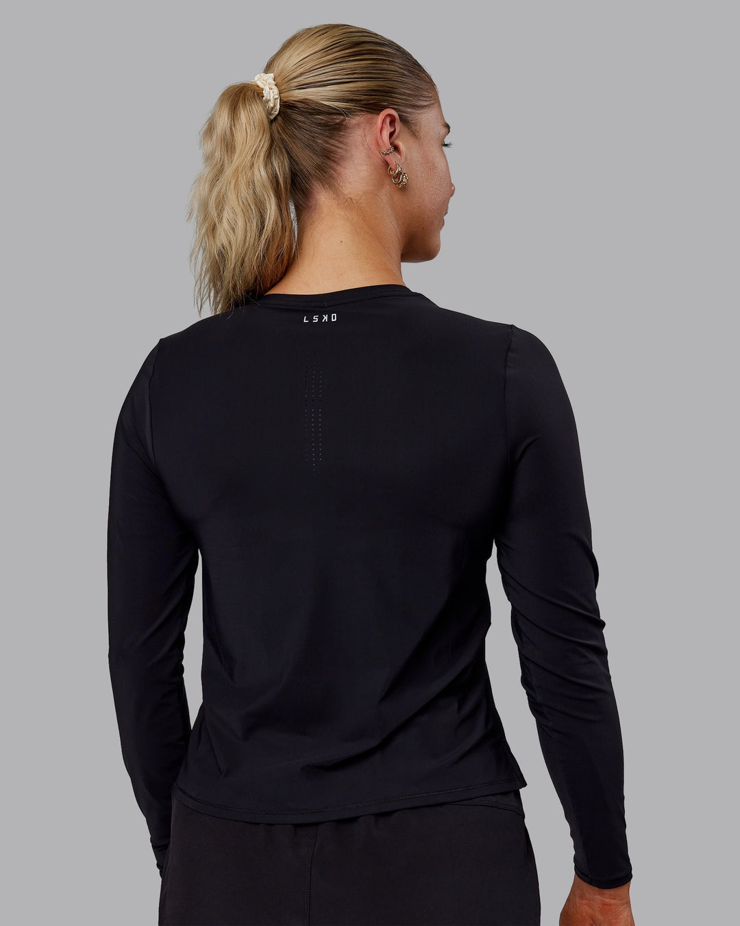 Woman wearing Cadence Long Sleeve Tee - Black