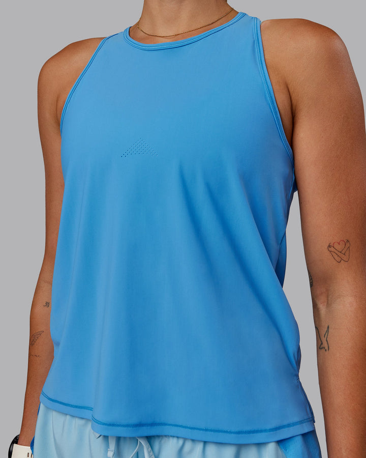Woman wearing Cadence Tank - Azure Blue

