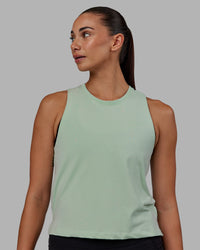 Woman wearing Deluxe PimaFLX Tank - Surf Spray | Thumbnail Index: 0