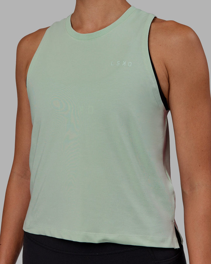 Woman wearing Deluxe PimaFLX Tank - Surf Spray
