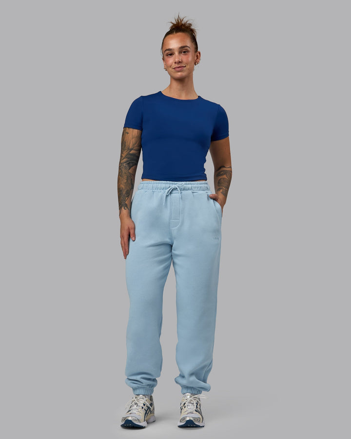 Woman wearing MVP Joggers - Glacial Blue
