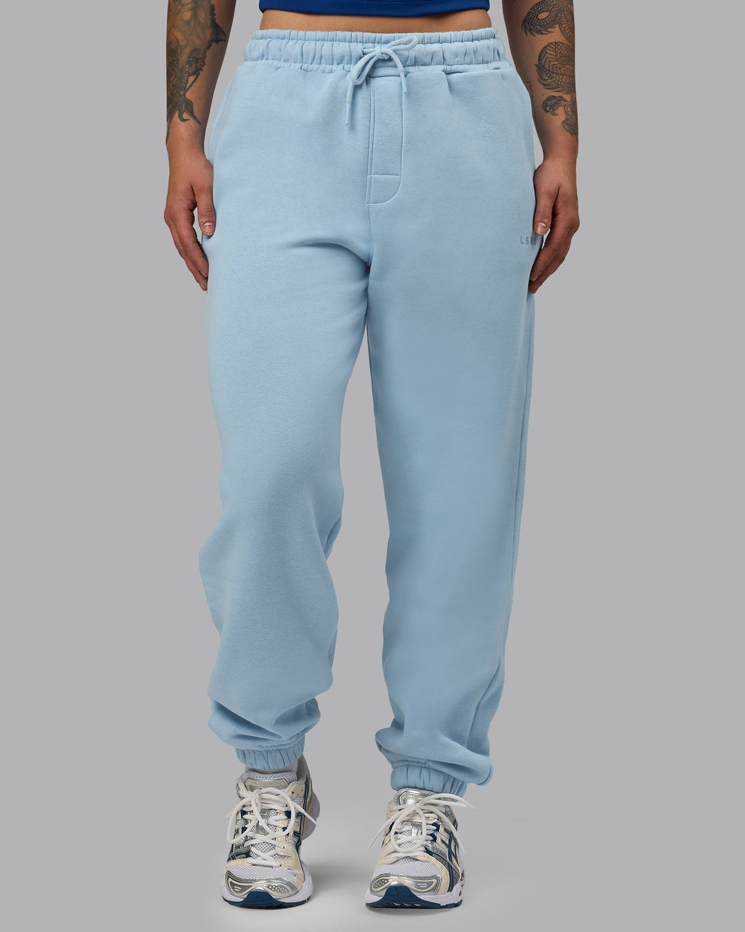 Woman wearing MVP Joggers - Glacial Blue