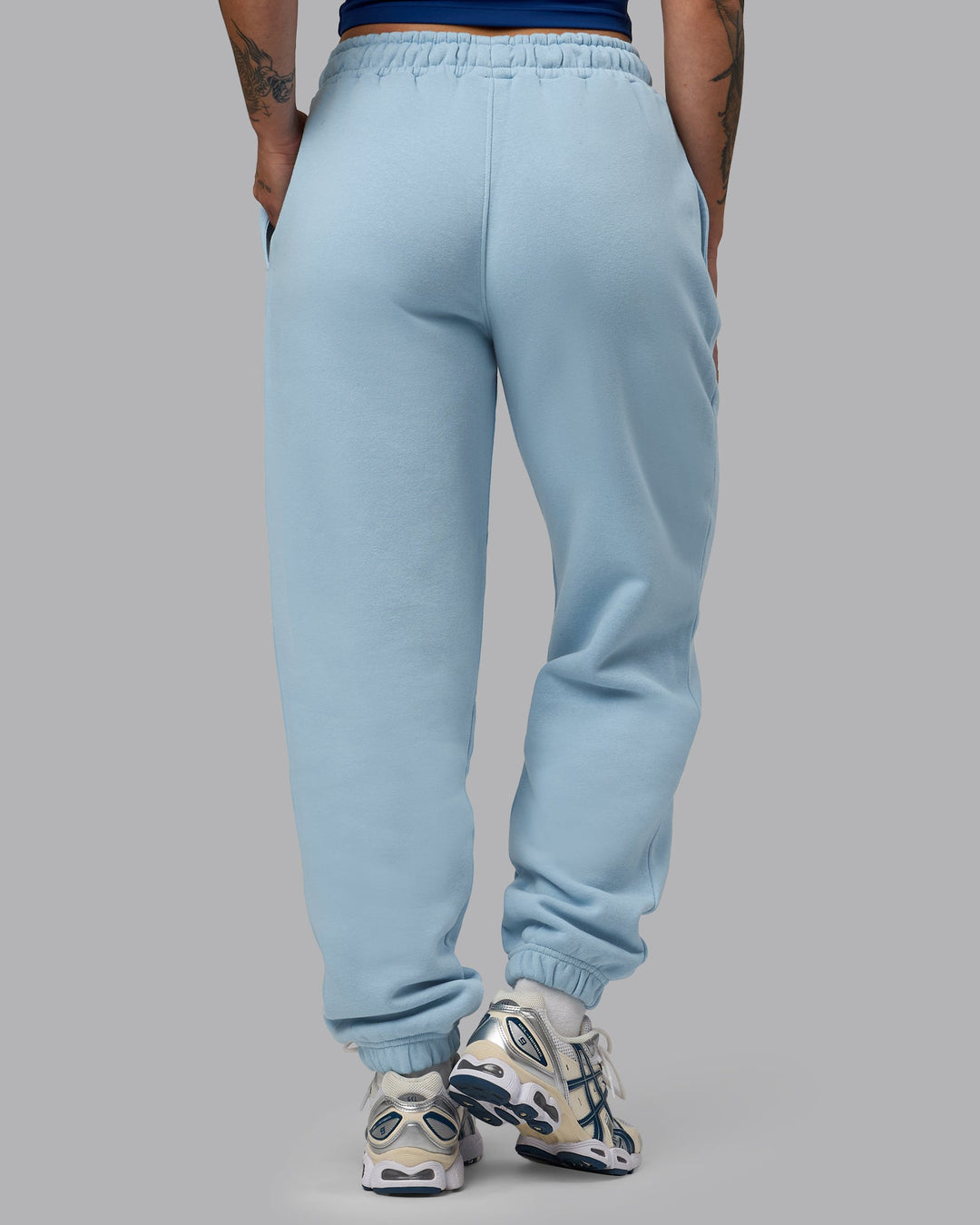 Woman wearing MVP Joggers - Glacial Blue