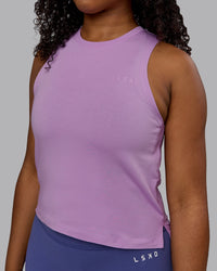 Woman wearing Deluxe PimaFLX Tank - Light Violet