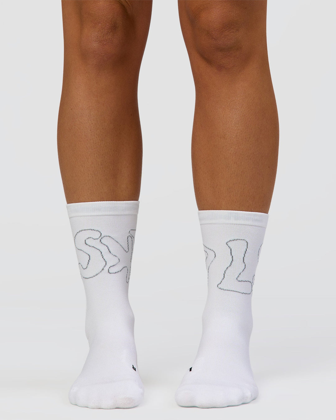 Motion Performance Crew Socks in White-Reflective - view 3