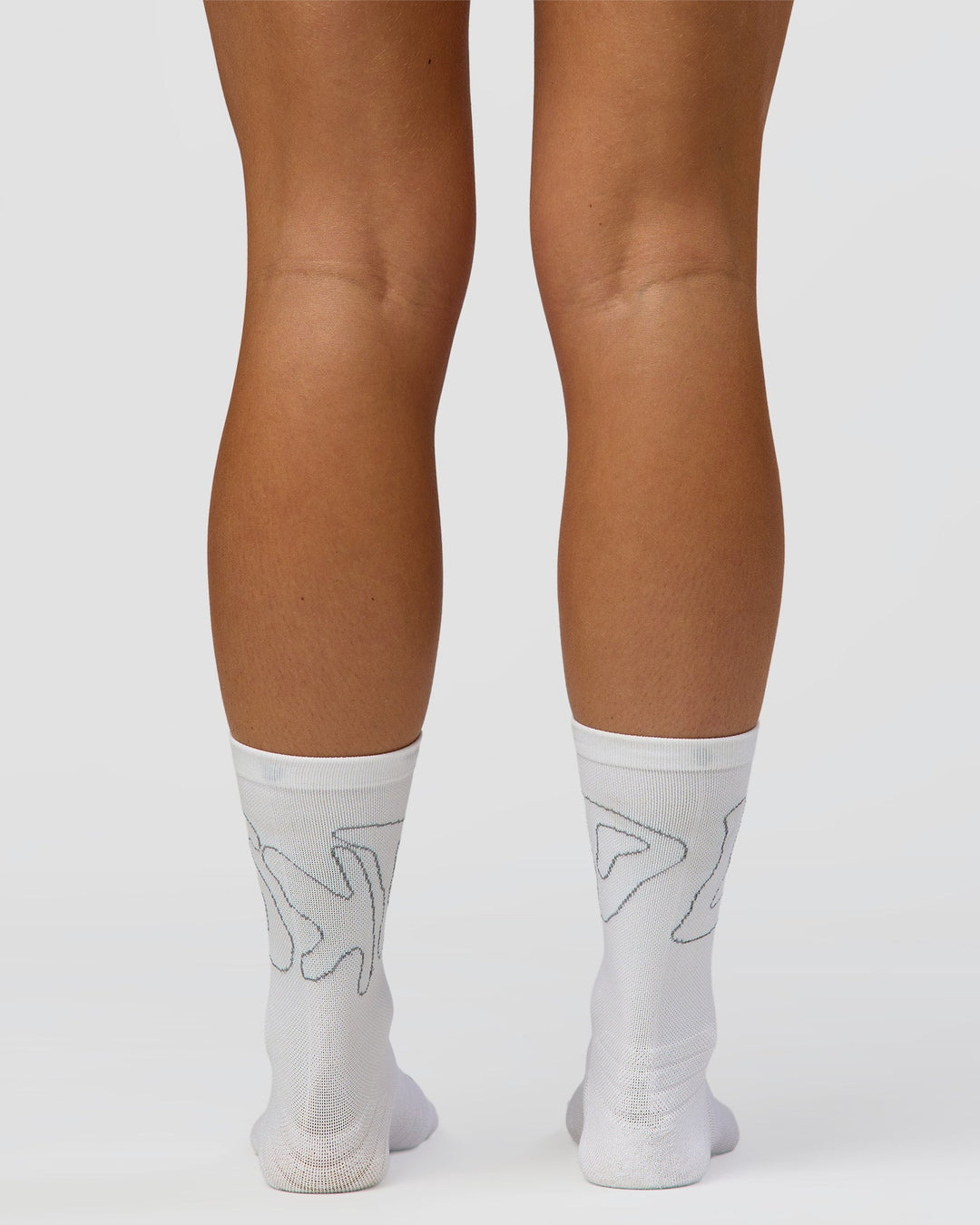 Motion Performance Crew Socks in White-Reflective - view 4