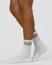 Proud Performance Crew Socks 2.0 - White-Multi