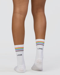 Proud Performance Crew Socks 2.0 - White-Multi