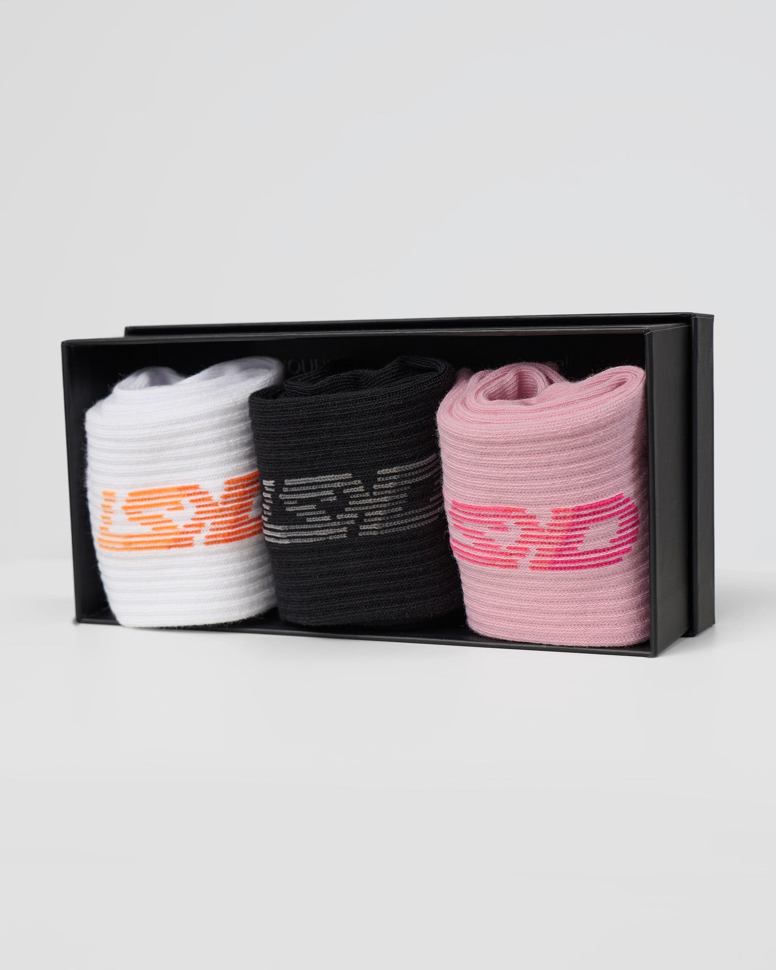 Rally Quarter Socks 3 Pack Box - White-Black-Marshmallow