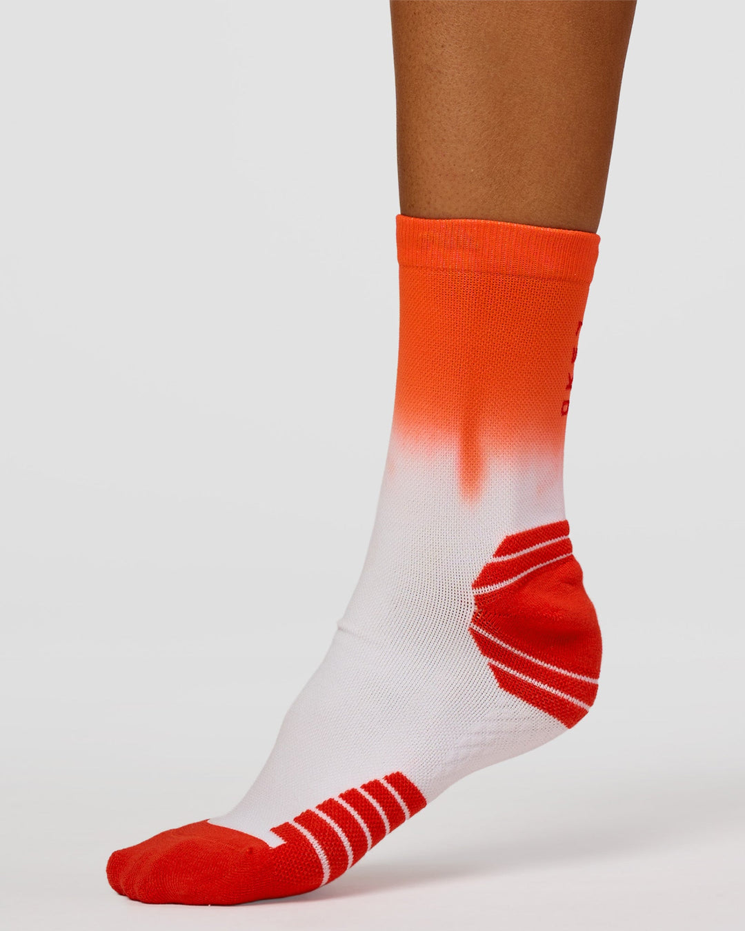 Run Performance Quarter Socks - White-Orange Ombre - view 3