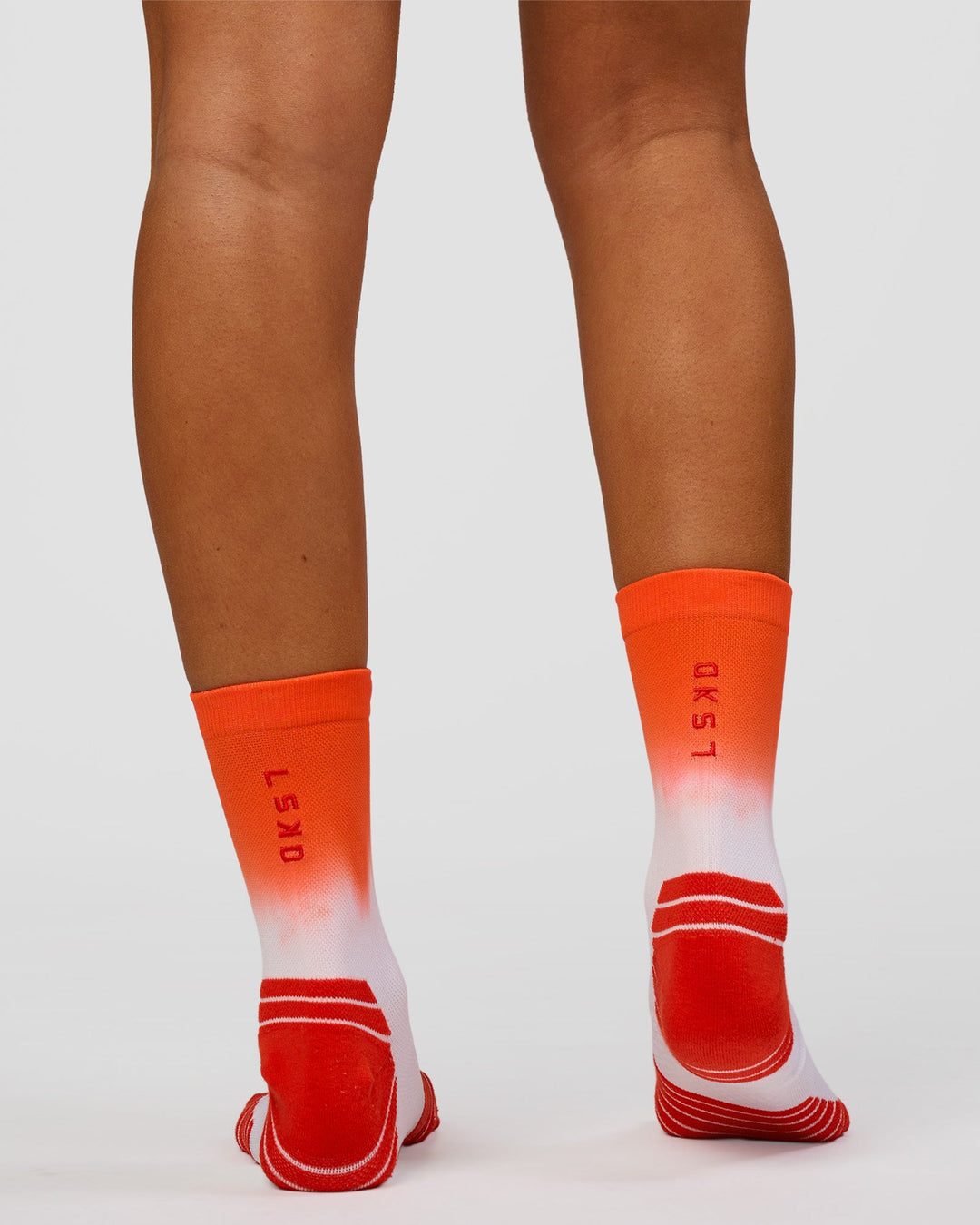 Run Performance Quarter Socks - White-Orange Ombre - view 4