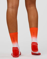 Run Performance Quarter Socks - White-Orange Ombre | Thumbnail Index: 3