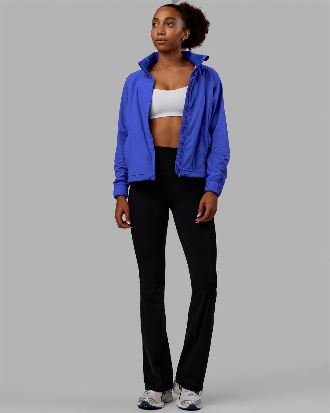 Woman wearing Barely There Jacket - Power Cobalt