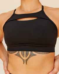 Woman wearing Be Bold Sports Bra - Black | Model:Tenaya | Size:S | Thumbnail Index: 0