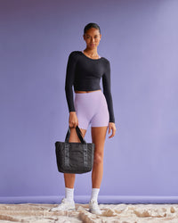 Woman wearing Effortless Long Sleeve Top - Black | Model:Tali | Size:S | Thumbnail Index: 4