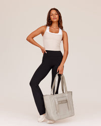 Woman wearing Flame Ribbed Tank - Shale Beige | Model:Dakota | Size:S | Thumbnail Index: 1