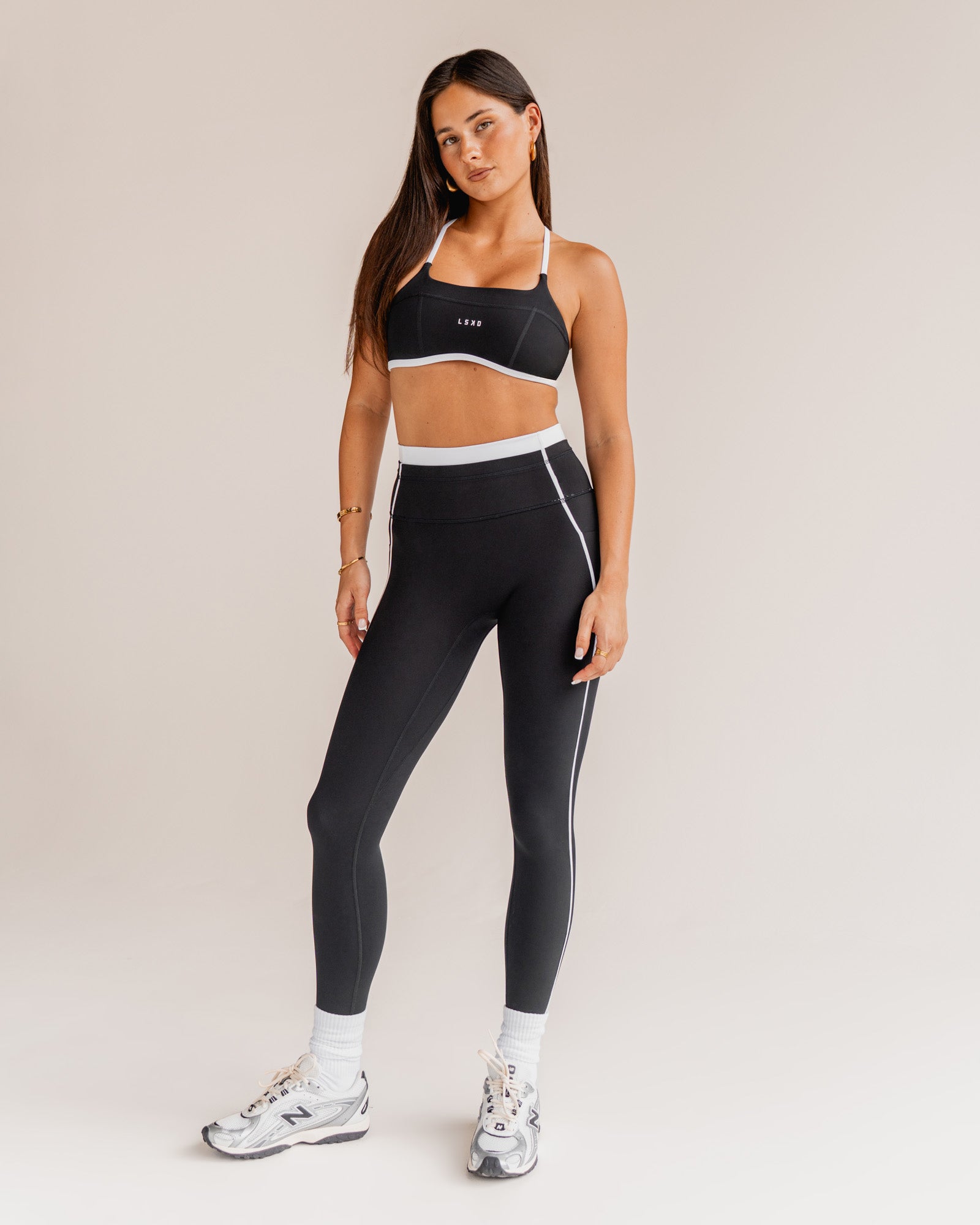 Liberate Contrast High-Rise Full Length Legging Pockets - Black