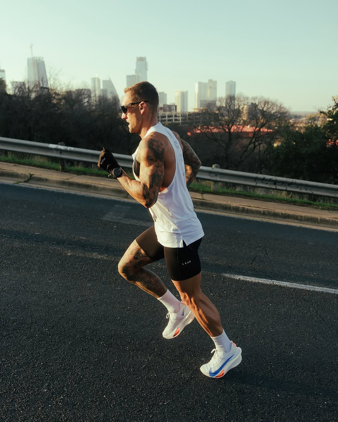 Man wearing Race Day Short Tight 8&quot; in Black | Size:S