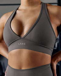 Woman wearing Stamina Sports Bra - Dark Storm | Model:Ayla | Size:S