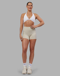 Woman wearing Abs Agile Halter Sports Bra - White | Model:Abbey | Size:S | Thumbnail Index: 5