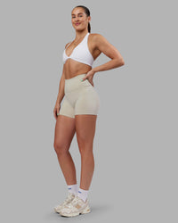 Woman wearing Abs Agile Halter Sports Bra - White | Model:Abbey | Size:S | Thumbnail Index: 2