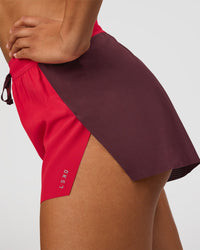 Woman wearing Accelerate 3" High-Rise Running Short - Cherry Lacquer-Scarlet | Model:Rosie | Size:S | | Thumbnail Index: 2