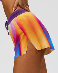 Woman wearing Accelerate 3" High-Rise Running Short - Radiate Print | Model:Bianca | Size:S