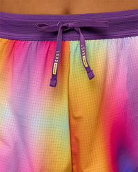 Woman wearing Accelerate 3" High-Rise Running Short - Radiate Print | Model:Bianca | Size:S