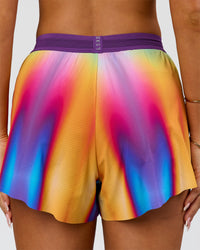 Woman wearing Accelerate 3" High-Rise Running Short - Radiate Print | Model:Bianca | Size:S