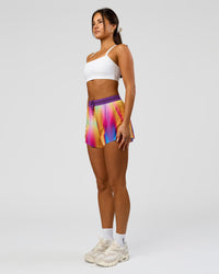Woman wearing Accelerate 3" High-Rise Running Short - Radiate Print | Model:Bianca | Size:S
