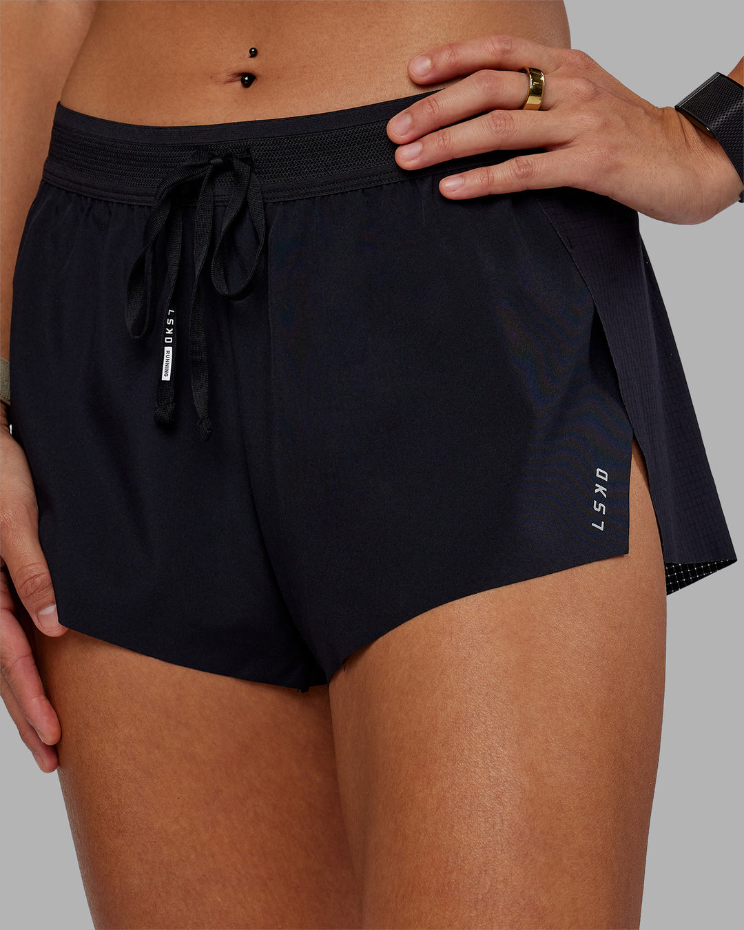 Woman wearing Accelerate 3&quot; Running Short - Black | Model:Vanessa | Size:S
