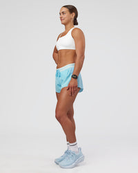 Woman wearing Accelerate 3" Mid-Rise Running Short - Baltic Sea-Off White | Model:Keisha | Size:S | Thumbnail Index: 5
