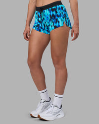 Woman wearing Accelerate 3" Running Short - Luminous | Set:true | Angle:front | Model:Sophie | Size:S