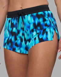 Woman wearing Accelerate 3" Running Short - Luminous | Set:true | Angle:closeup | Model:Sophie | Size:S