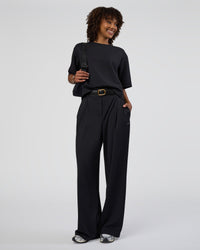 Woman wearing AfterDark ZeroCrease Cropped Tee - Black | Model:Tomi | Size:S | Thumbnail Index: 3