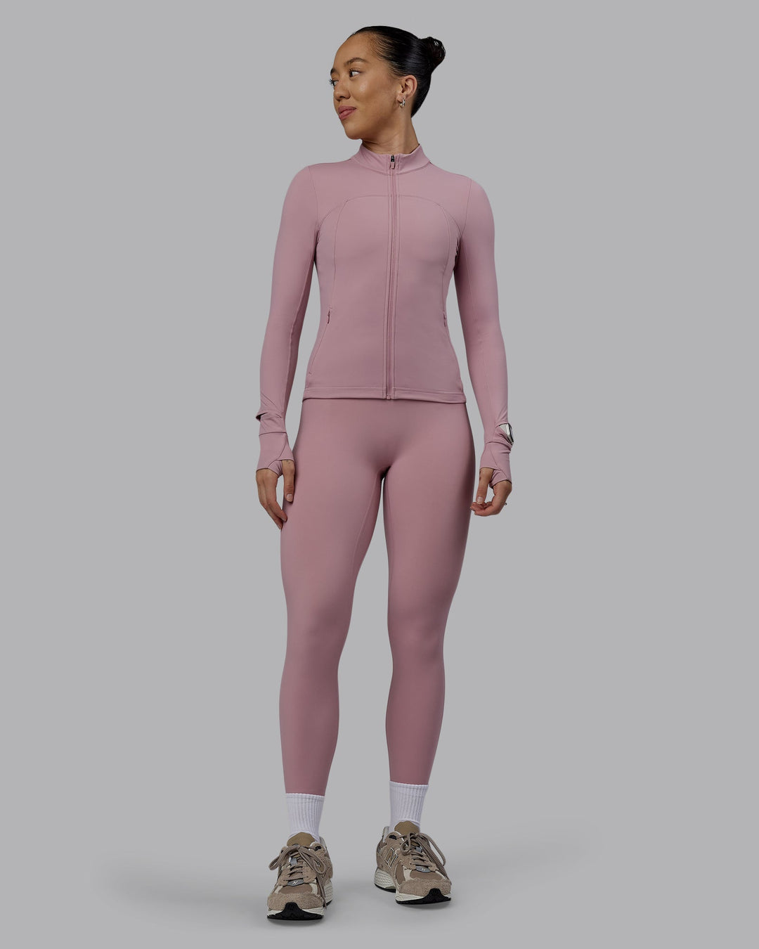 Woman wearing Aspire Jacket - Cosmetic Pink