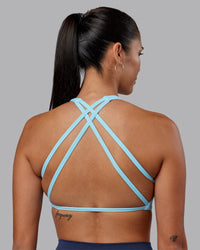 Woman wearing Aspire Sports Bra - Sky Blue | Model:Rhiley | Size:S | Thumbnail Index: 0