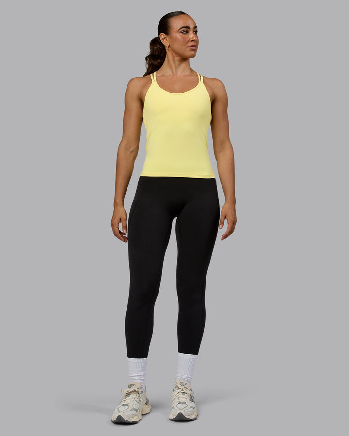 Woman wearing Balance Active Shelf Bra Tank - Lemon
