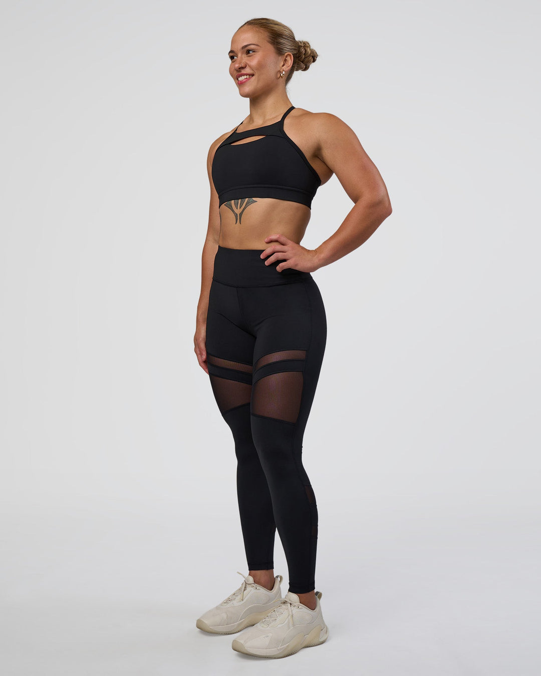 Woman wearing Be Bold Sports Bra - Black | Model:Tenaya | Size:S