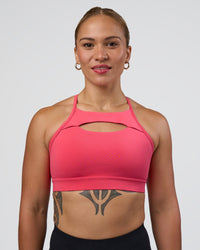 Woman wearing Be Bold Sports Bra - Bright Raspberry | Model:Tenaya | Size:S | Thumbnail Index: 2
