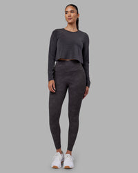 Woman wearing Breeze Long Sleeve Training Tee - Black | Model:Rhiley | Size:S | Thumbnail Index: 2