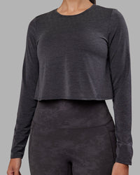 Woman wearing Breeze Long Sleeve Training Tee - Black | Model:Rhiley | Size:S | Thumbnail Index: 3