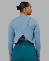 Woman wearing Breeze Long Sleeve Training Tee - Glacier Lake | Model:Ayla | Size:S | Thumbnail Index: 0