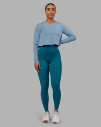 Woman wearing Breeze Long Sleeve Training Tee - Glacier Lake | Model:Ayla | Size:S | Thumbnail Index: 4