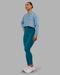 Woman wearing Breeze Long Sleeve Training Tee - Glacier Lake | Model:Ayla | Size:S | Thumbnail Index: 2