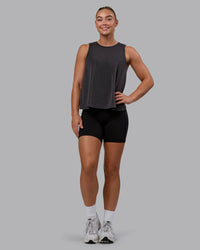Woman wearing Breeze Training Tank - Black | Thumbnail Index: 5