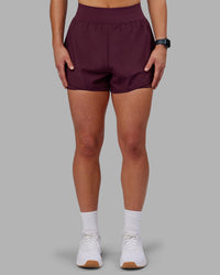 Woman wearing Challenger 3" Lined Performance Short - Cherry Lacquer | Model:Keisha | Size:S